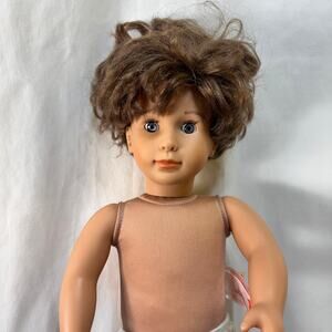 Boy Doll Battat Our Generation 18" Doll Brown Curly Hair Blue Eye Soft Body Nude